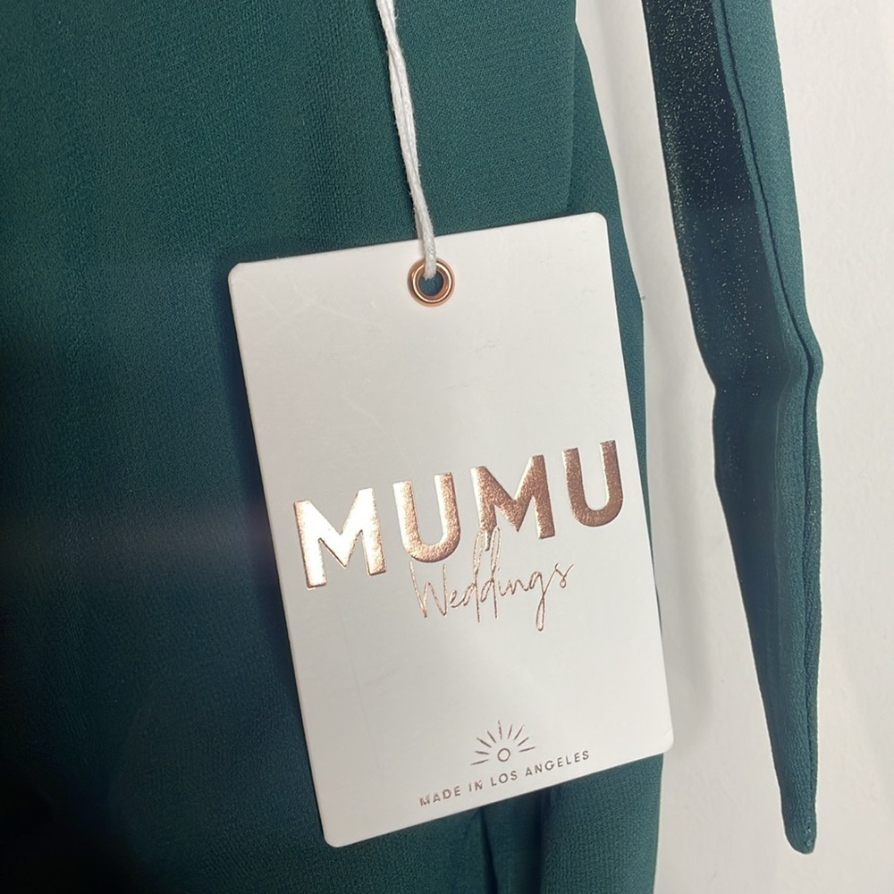 Show Me Your Mumu | Claire Midi Dress in Emerald Chiffon Size Medium NWT - Picture 8 of 10